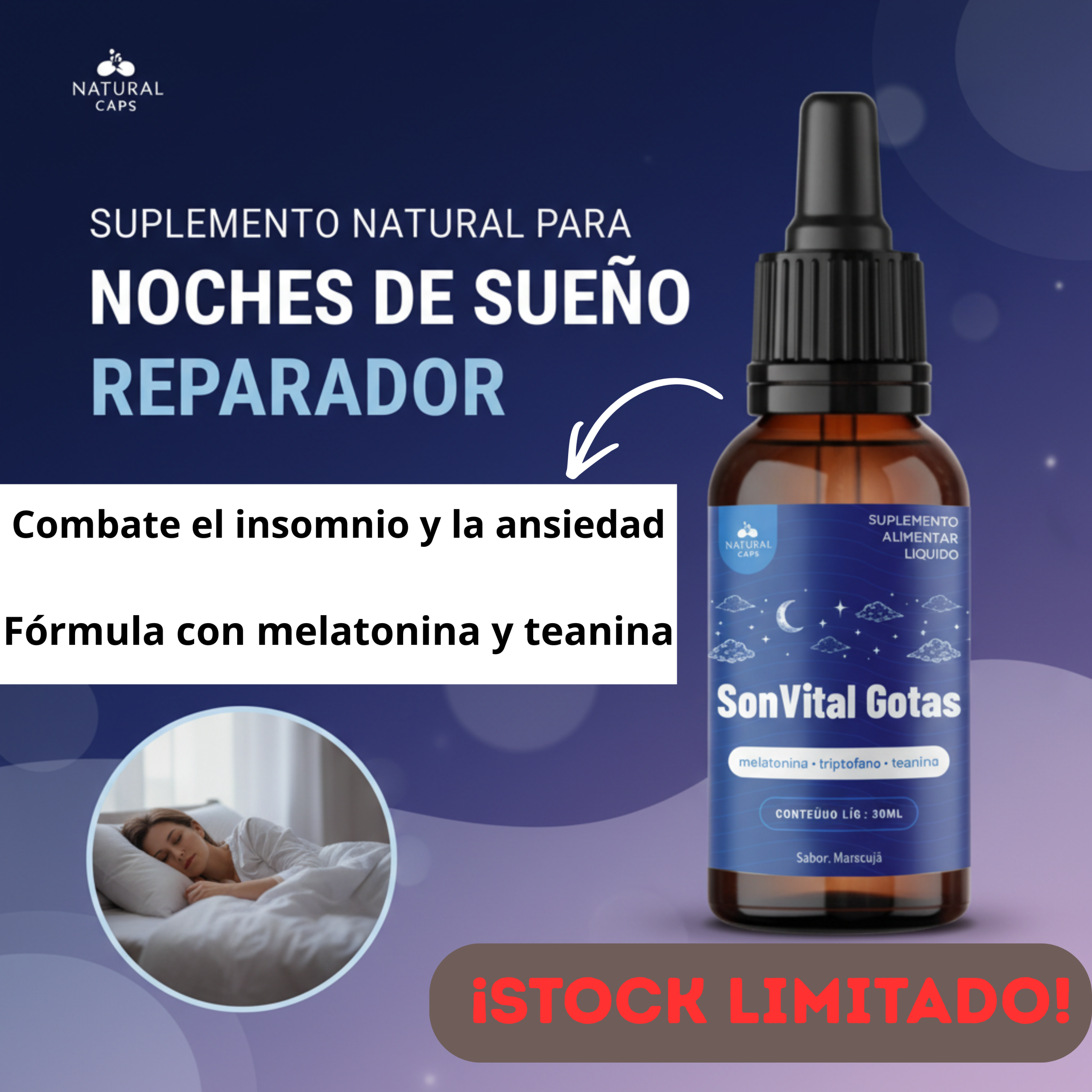 SonVital Gotas – Fórmulas para un Sueño Reparador y Relajación Profunda (30 ml) - Image 3