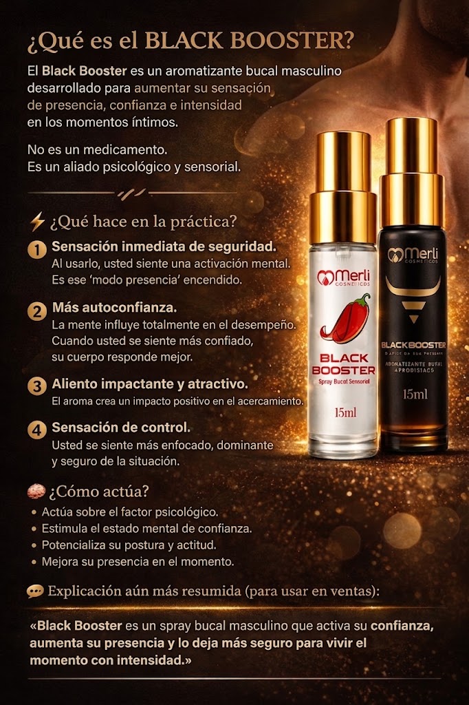 Black Booster Spray Bucal Masculino con Feromonas – 15 ml (Merli Cosméticos) - Image 3