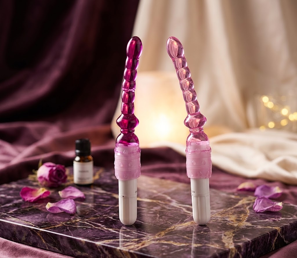 Vibrador Flexible con Perlas de Gel Cristal