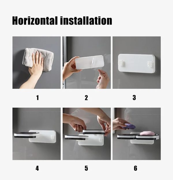Jabonera Doble de Plástico ABS – Solución Práctica y Elegante sin Taladros - Image 8
