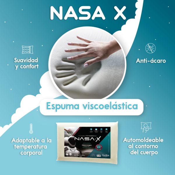 Almohada Viscoelástica, control de temperatura y anti ácaro NASA X - Image 2