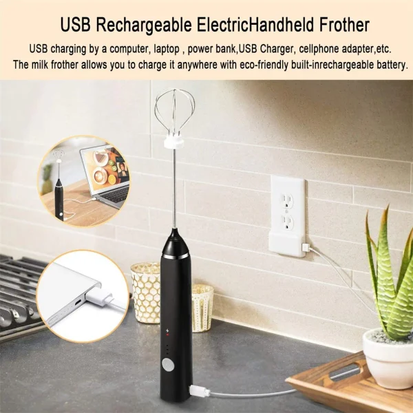 Batidora y Espumador de 2 cabezas, recargable USB - Image 5