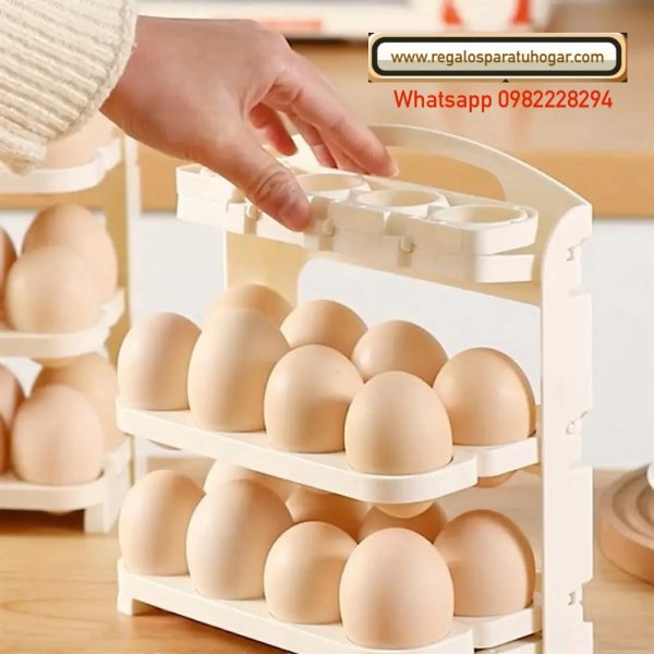 Soporte para 24 huevos, plegable, con presentación de lujo.