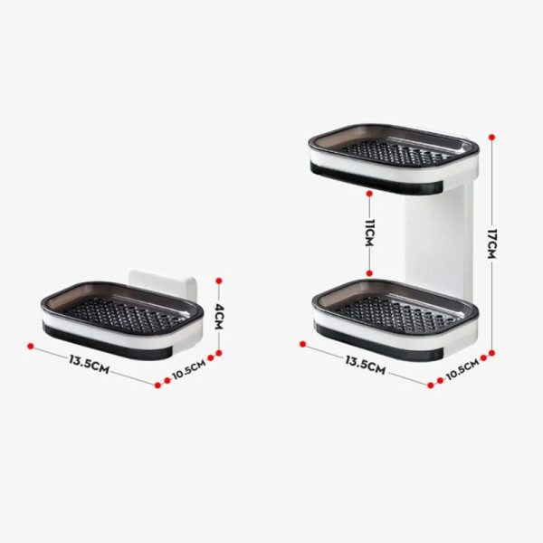 Jabonera Doble de Plástico ABS – Solución Práctica y Elegante sin Taladros - Image 2