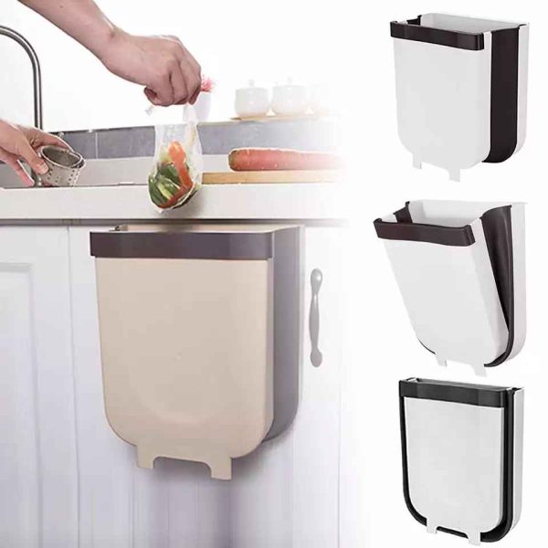 Basurero Plegable Beige o Blanco para la cocina. - Image 4
