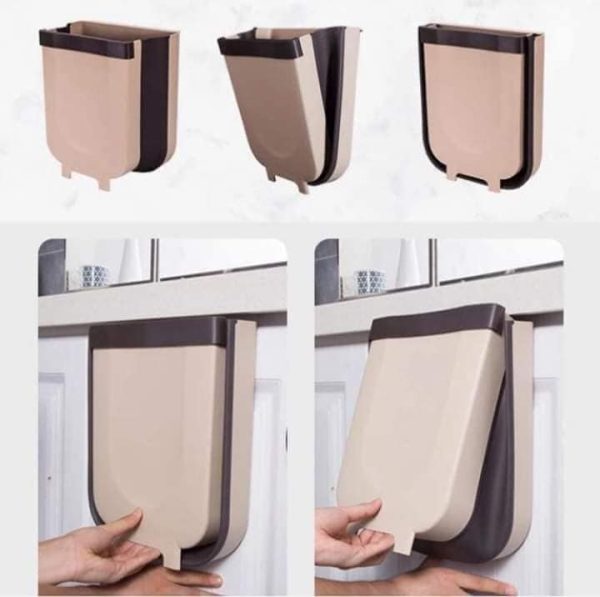 Basurero Plegable Beige o Blanco para la cocina. - Image 6