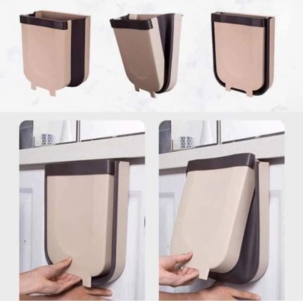 Basurero Plegable Beige o Blanco para la cocina. - Image 5