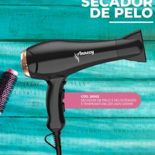 Secador de Pelo mediano de 2300 watts, 3 ajustes