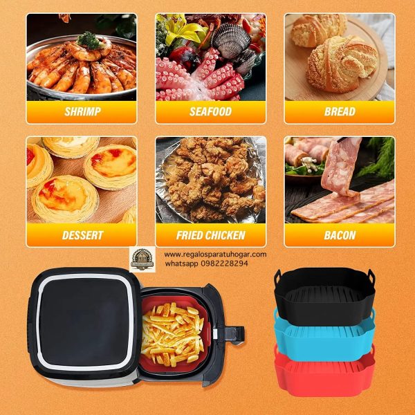 Molde cuadrado de Silicona para Air Fryer o Microondas - Image 4