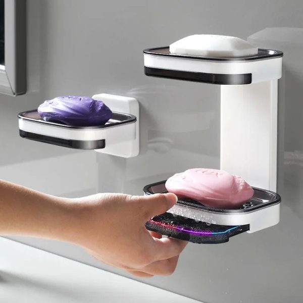 Jabonera Doble de Plástico ABS – Solución Práctica y Elegante sin Taladros - Image 6