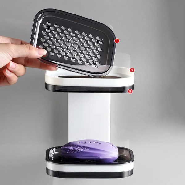 Jabonera Doble de Plástico ABS – Solución Práctica y Elegante sin Taladros - Image 5