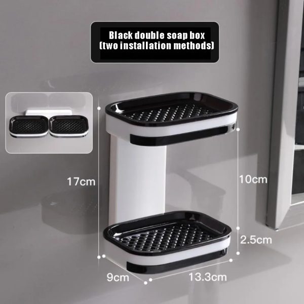 Jabonera Doble de Plástico ABS – Solución Práctica y Elegante sin Taladros - Image 12