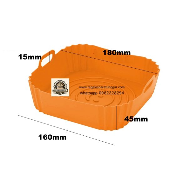 Molde cuadrado de Silicona para Air Fryer o Microondas - Image 6
