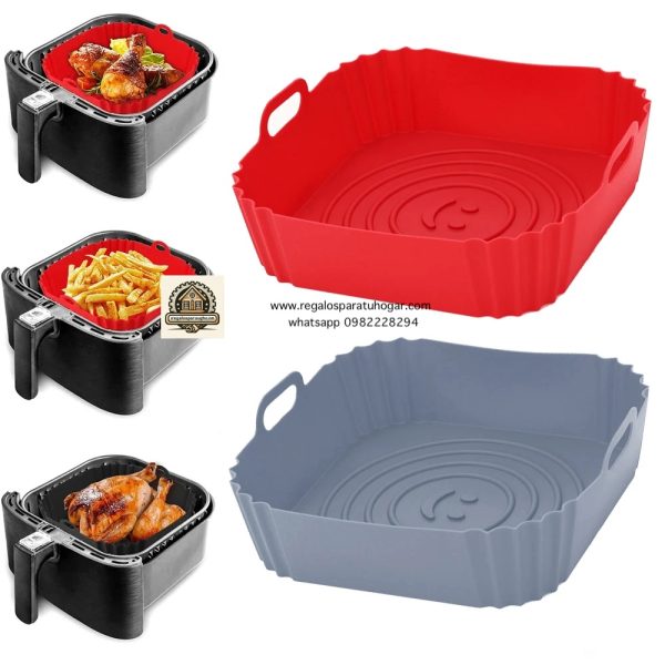 Molde cuadrado de Silicona para Air Fryer o Microondas - Image 8