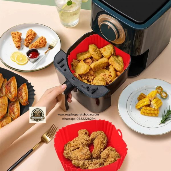 Molde cuadrado de Silicona para Air Fryer o Microondas - Image 9