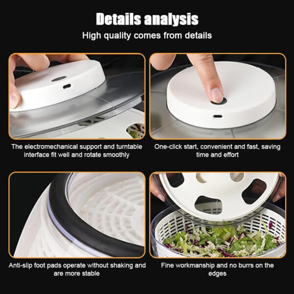 Centrifugador Eléctrico Recargable para Ensaladas - Image 11