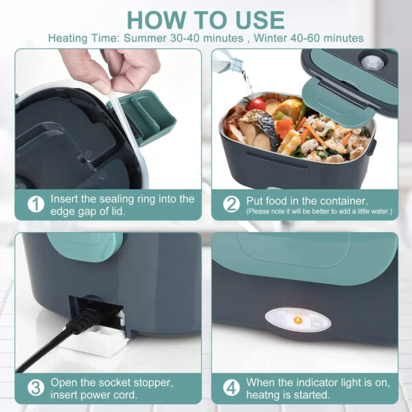 Lonchera Eléctrica Multifuncional: Calienta y Mantén tus Alimentos Frescos - Image 9
