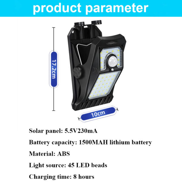 Luz Solar con Clip y Sensor de Movimiento - Image 10