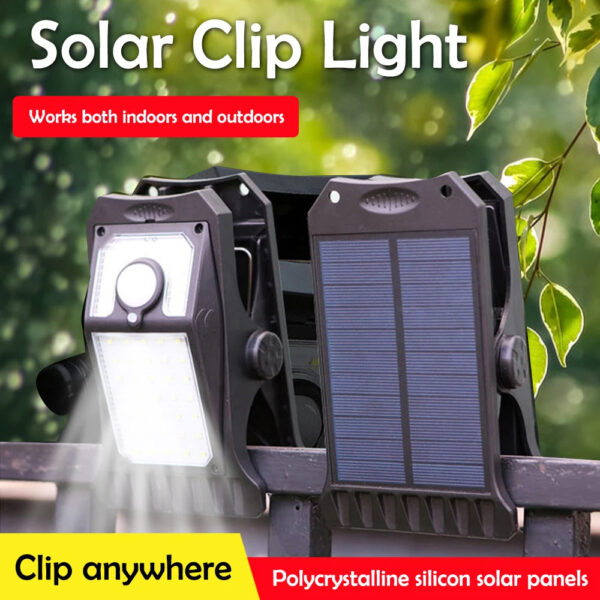 Luz Solar con Clip y Sensor de Movimiento