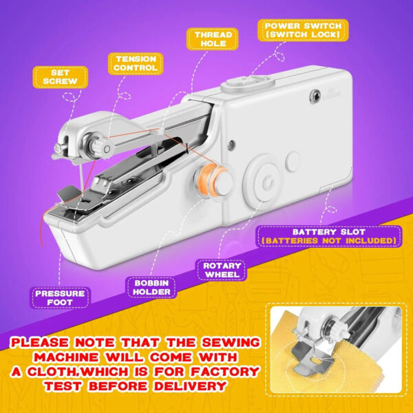 Mini Cose - Cose Todo: Mini máquina portátil, a batería con opción de adaptador de corriente - Image 8