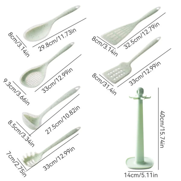 Juego de Utensilios de Cocina en Silicona con Soporte – 7 Piezas - Image 6