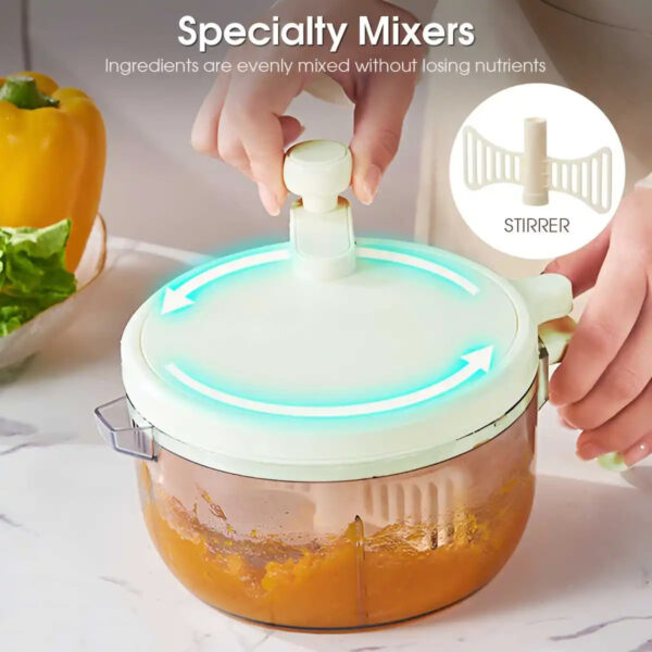 🥗 Centrifugadora, batidora mezcladora y Picadora de Verduras Manual – 1500 ml - Image 6