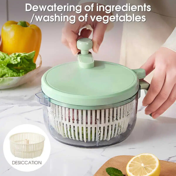 🥗 Centrifugadora, batidora mezcladora y Picadora de Verduras Manual – 1500 ml - Image 2