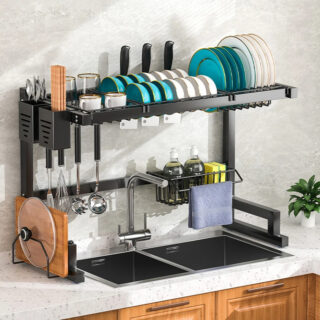 🧼 Escurreplatos de Acero Inoxidable para Fregadero – Estante Multifuncional de Cocina 🥄🍽️