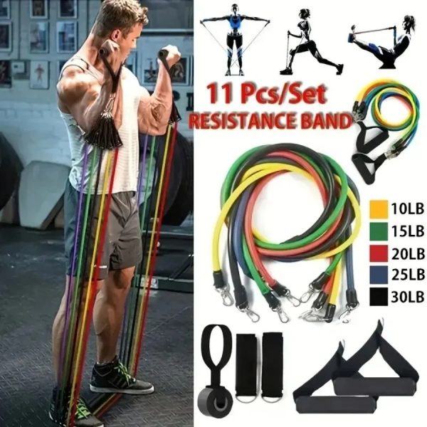 Set Profesional de 11 Piezas con bandas de Resistencia para Entrenamiento