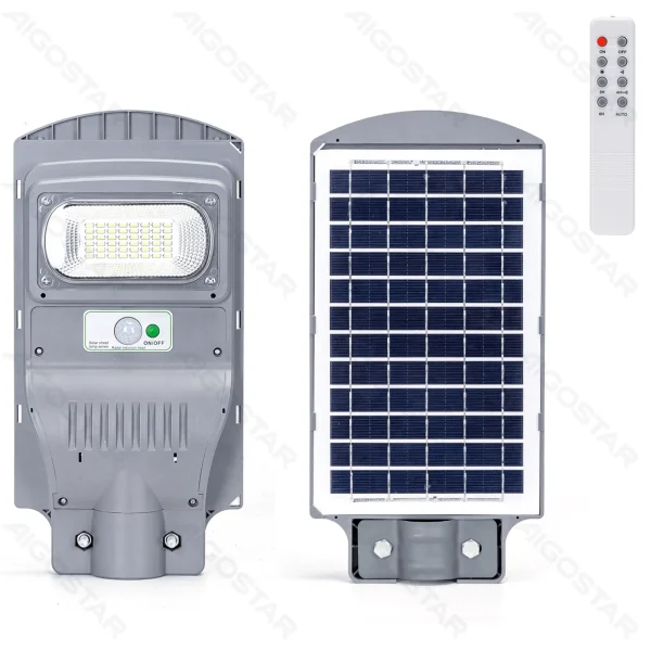 🛣️ Farola LED Solar 50W con Sensor de Movimiento y Batería de Litio (Gris) 🌙