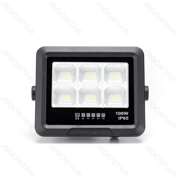 ☀️ Foco Proyector LED Solar de 100W con Panel Monocristalino (Modelo 06) ⚫